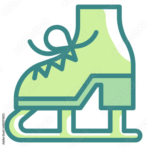 ice skate blue line icon