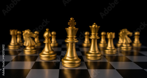 chess board game in competition play, Ideas business success concept