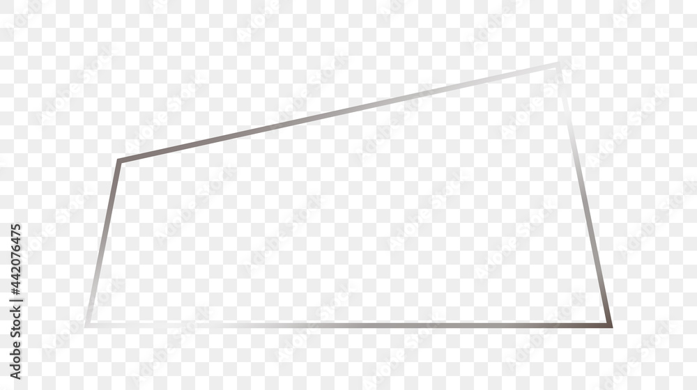 Silver glowing trapezoid shape frame