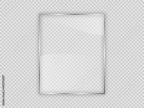 Glass plate in vertical frame