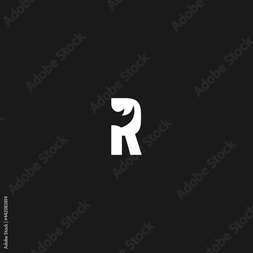 letter r rhino vector