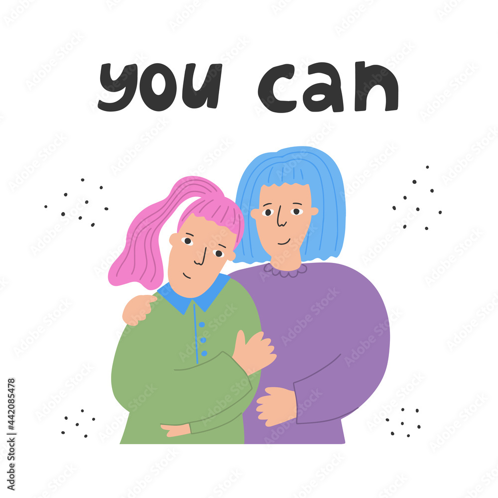 LGBT concept, relationships and feelings, homosexual couple. You can- is a motivational slogan. LGBT concept, relationships and feelings, homosexual couple. You can- is a motivational slogan.