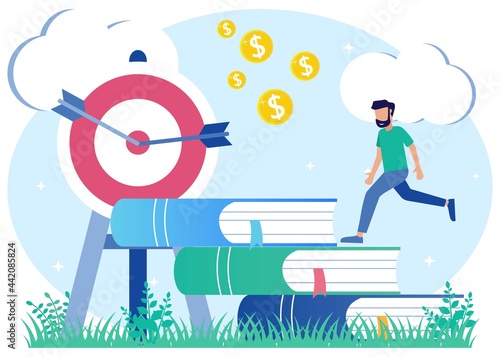 Illustration vector graphic cartoon character of motivation