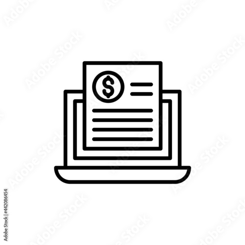 Receipt money icon illustration line style