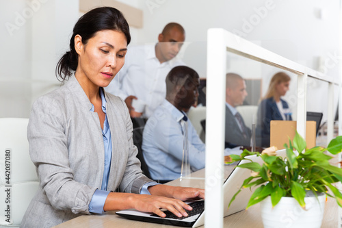 asian female happy businessman in white room photo