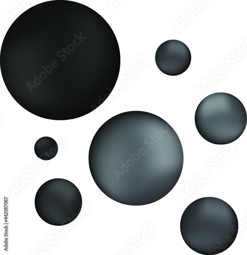 Black balls tone balls on a white background, vector illustration.