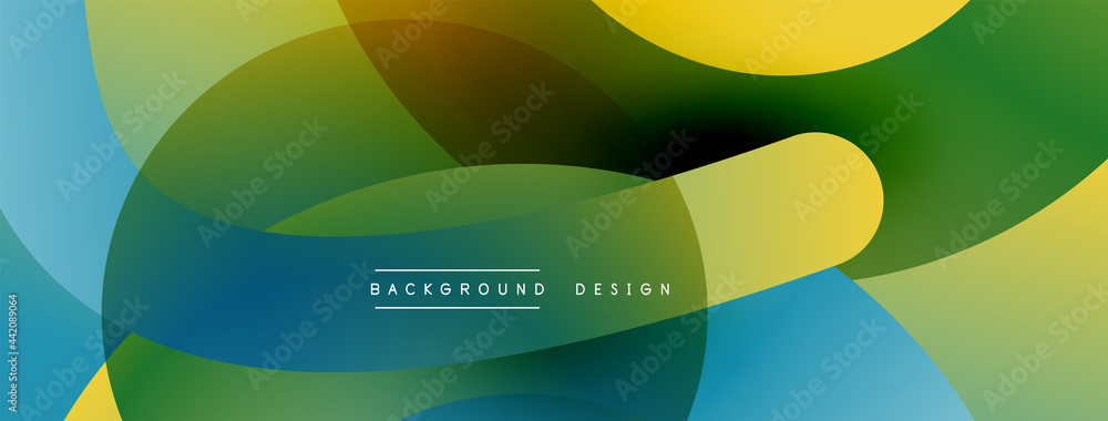Abstract overlapping lines and circles geometric background with gradient colors Abstract overlapping lines and circles geometric background with gradient colors