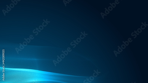 Dot blue wave light screen gradient texture background. Abstract technology big data digital background. 3d rendering.