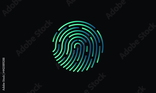 Fingerprint vector with technology and finger scanner for security.