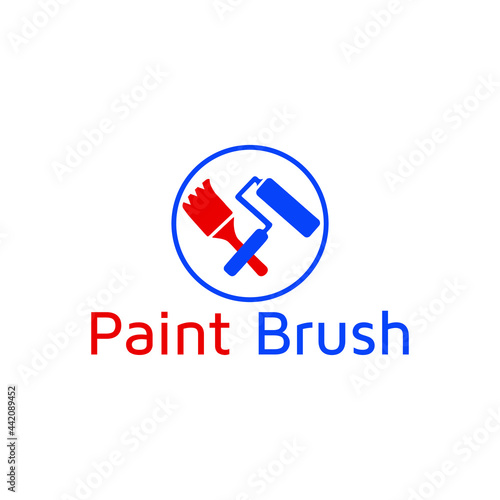 Roller paint brush logo template
