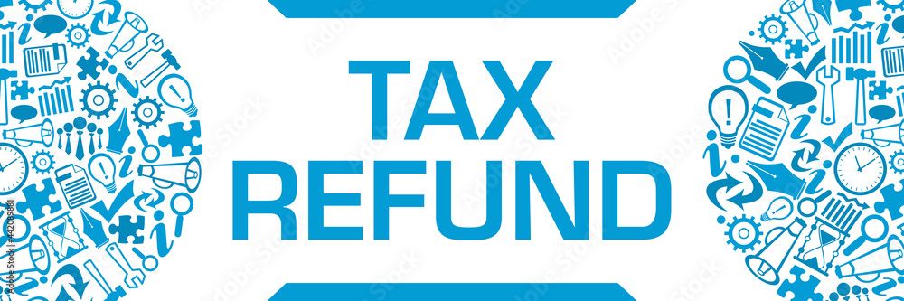 Tax Refund Blue Business Symbols Circular Left Right Horizontal Tax Refund Blue Business Symbols Circular Left Right Horizontal