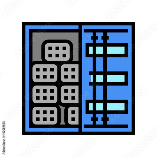 container transportation rebar color icon vector. container transportation rebar sign. isolated symbol illustration