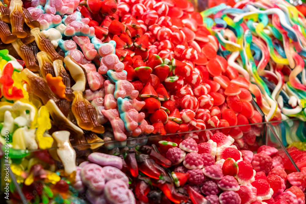 Fototapeta premium Colorful Sweet Jelly For Sale In Spanish Market