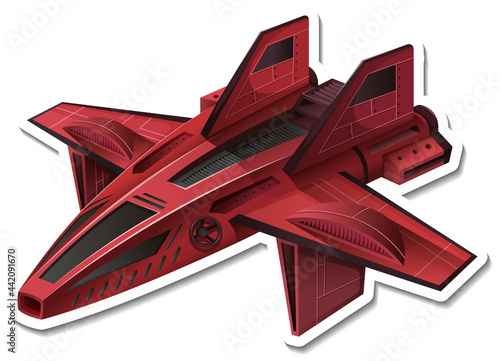 A sticker template with a fighter aircraft isolated