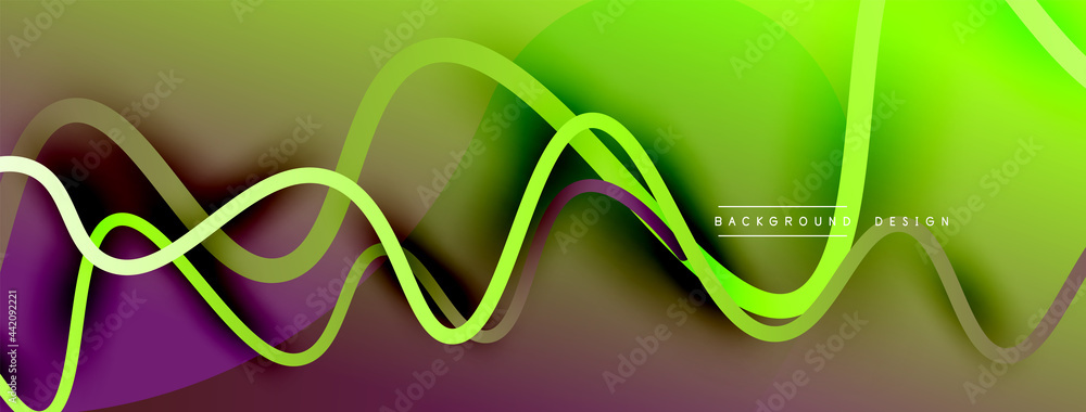 Abstract gradient background with wave line with shadow effect. Geometric composition. 3D shadow effects and fluid gradients Abstract gradient background with wave line with shadow effect. Geometric composition. 3D shadow effects and fluid gradients