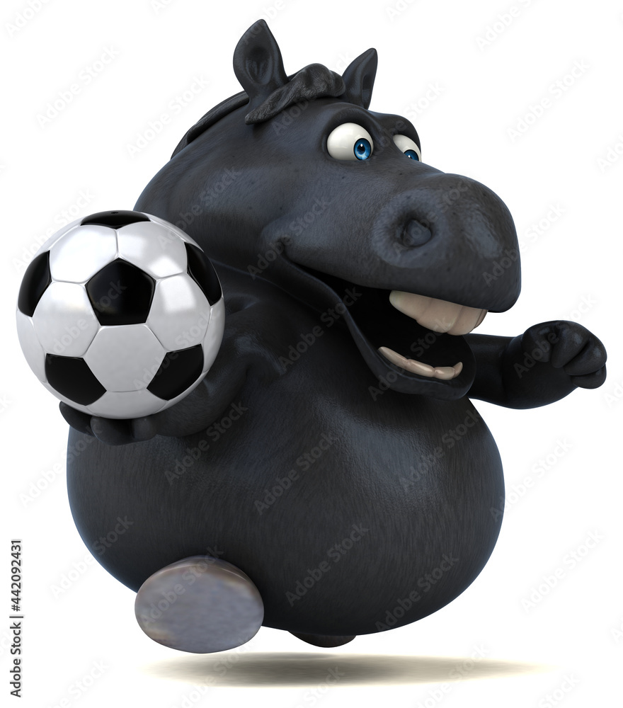 Naklejka premium Fun horse - 3D Illustration