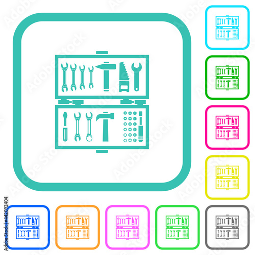 Open toolbox vivid colored flat icons