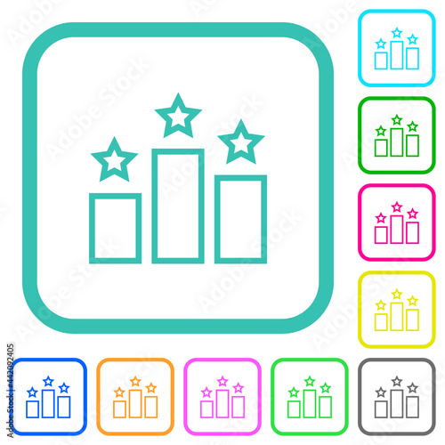 Ranking outline vivid colored flat icons