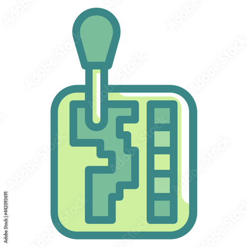 gearstick blue line icon