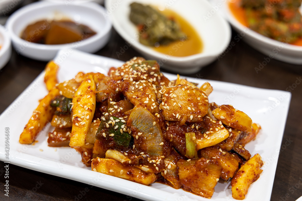 Korean Food Spicy pork and Squid Korean Food Spicy pork and Squid