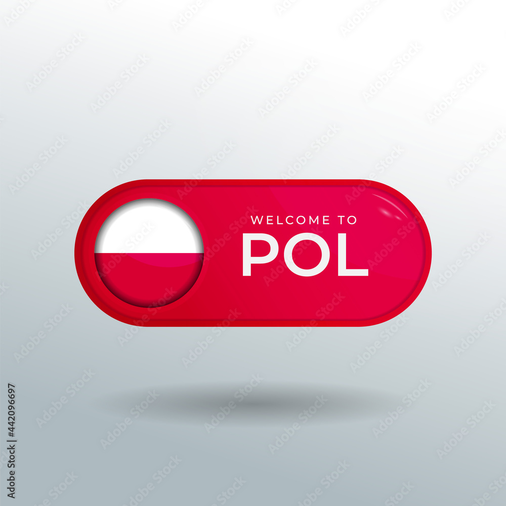 3D Label and Location Pointer Flag Nation of Poland with Glossy Reflection 3D Label and Location Pointer Flag Nation of Poland with Glossy Reflection
