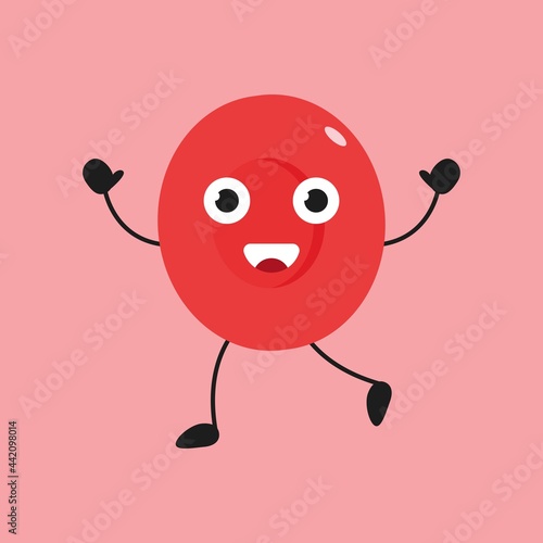 Kawaii red blood cells vector illustrations