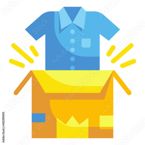 shirt box flat icon