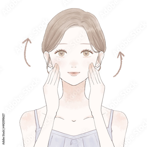 肌にハリがある女性　スキンケアのイメージ