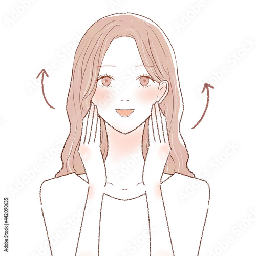 肌にハリがある女性　スキンケアのイメージ