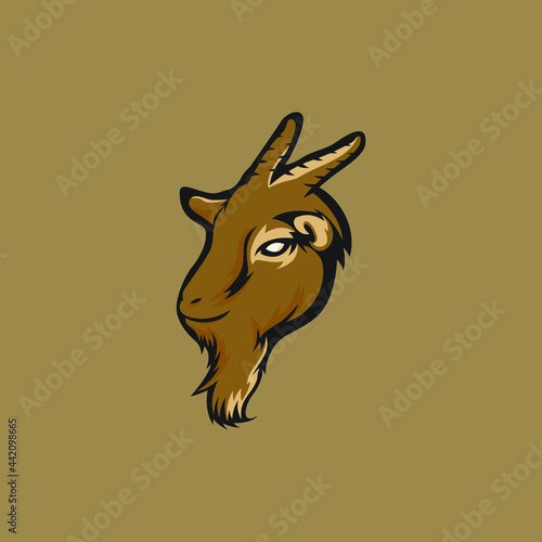 Goat head illustration logo is good to use as a mascot, esport and others