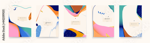 Trendy abstract colorful backgrounds. Cute modern templates for your design.