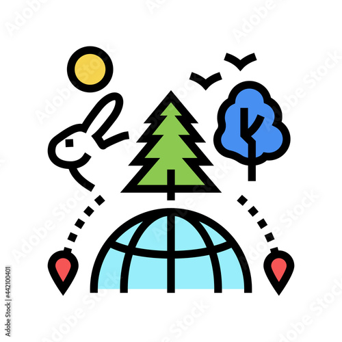 nature tourism color icon vector. nature tourism sign. isolated symbol illustration