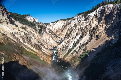 The famous Grand Canyon of the Yellowstone in Wyoming