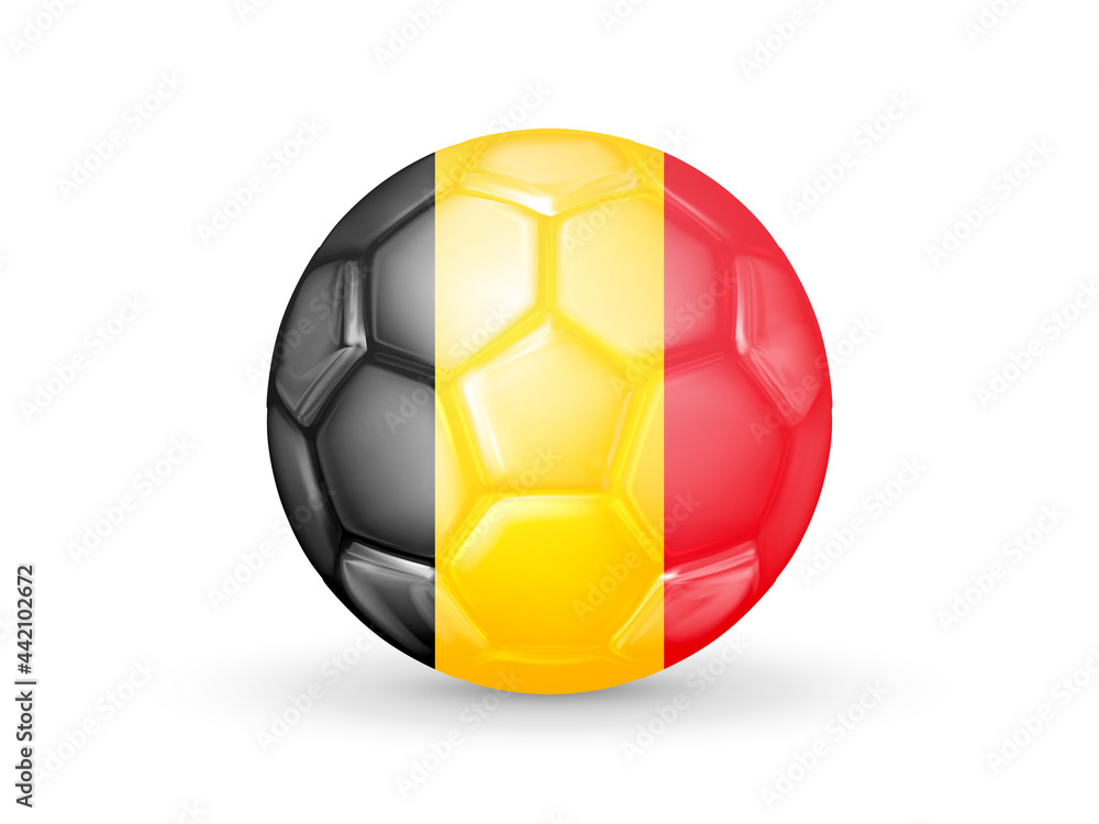 3D soccer ball with the Belgium national flag. Belgium national football team concept