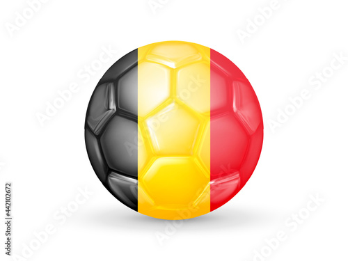 3D soccer ball with the Belgium national flag. Belgium national football team concept