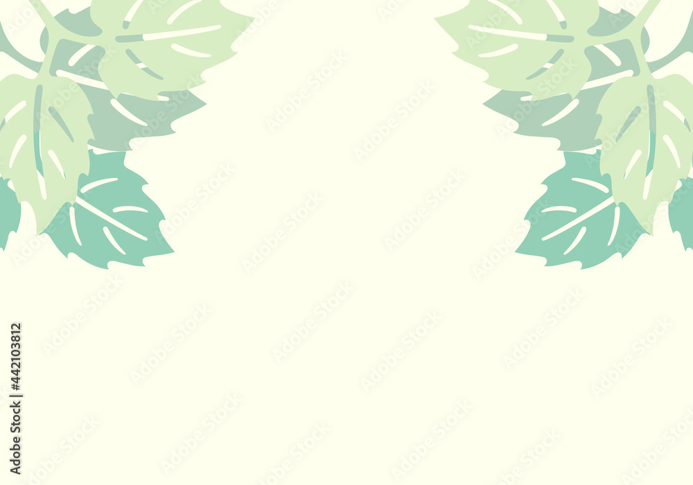 Abstract pastel background of green Leaf and copy space, blank template design for spring, brochures, book covers, magazine, business card, branding, banners, spring, paper cut style. Abstract pastel background of green Leaf and copy space, blank template design for spring, brochures, book covers, magazine, business card, branding, banners, spring, paper cut style.