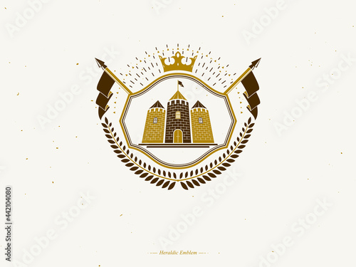 Heraldic Coat of Arms, vintage vector emblem.