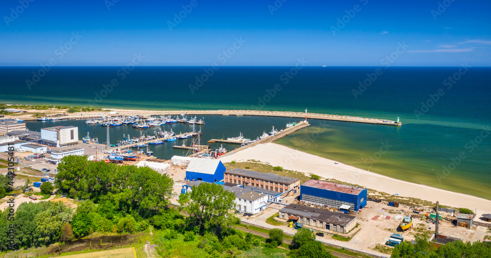Port of Wladyslawowo at the Baltic Sea in summer, Poland