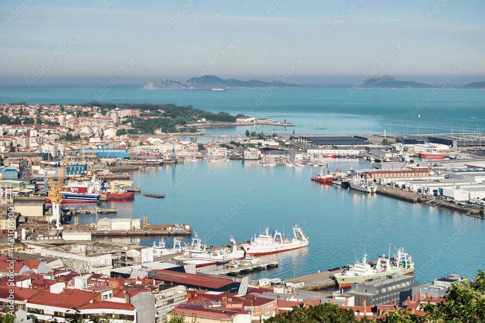 Vista aerea del puerto de Vigo, España