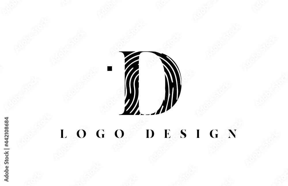 black and white D alphabet letter icon logo. Pattern design for company and business identity