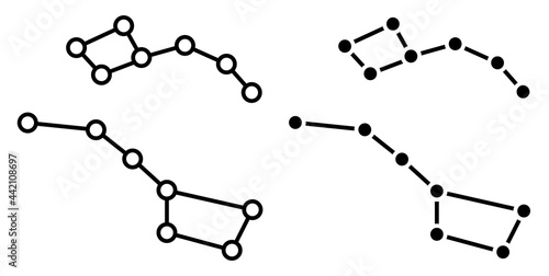 Linear icon. Constellation Ursa Minor and Ursa Major. Cluster of stars. Horoscope. Astronomy and astrology. Simple black and white vector