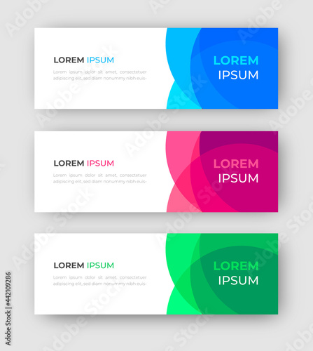 Vector abstract design banner web template. Set of Design Banner Web Template. Vector design Banner background. vector illustration. © Neelrong