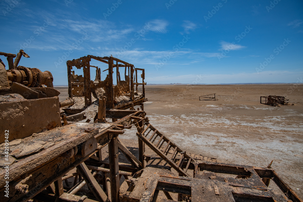 Old oil rig Namibia Stock Photo | Adobe Stock