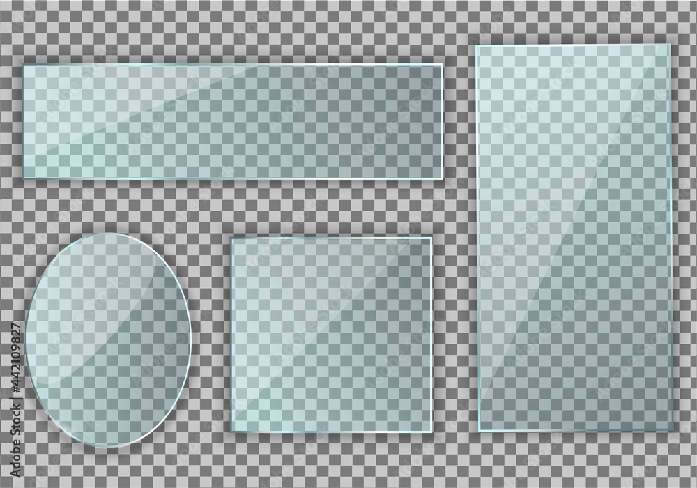 Set of realistic glasses with sharp corners on a transparent background ...
