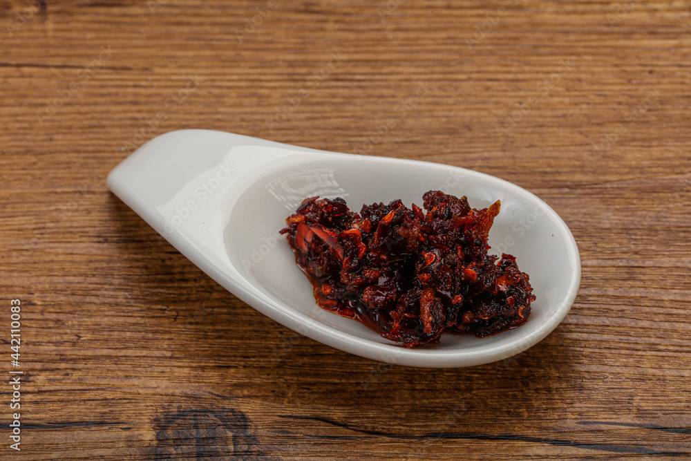 Fried chili pepper sauce with oil Fried chili pepper sauce with oil