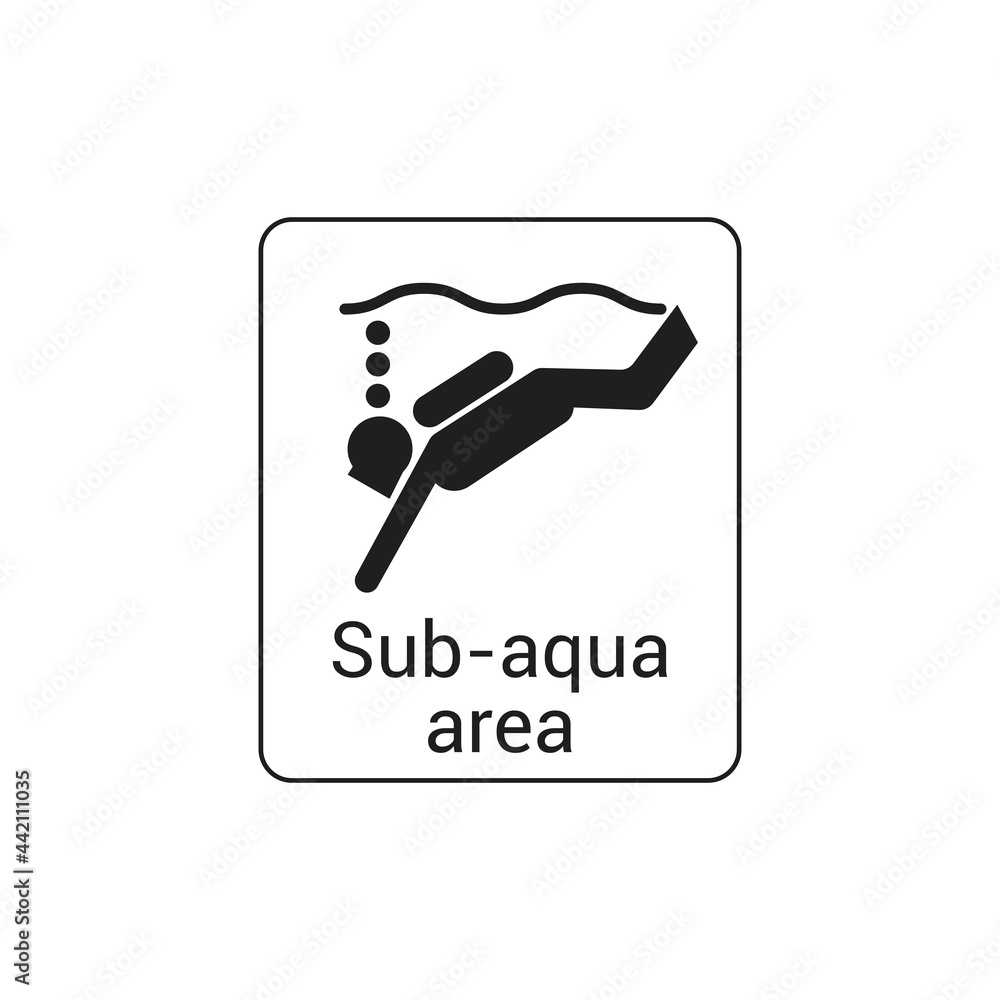 Sub-aqua area sign vector icon isolated on white background. Diver symbol modern, simple, vector, icon for website design, mobile app, ui. Vector Illustration Sub-aqua area sign vector icon isolated on white background. Diver symbol modern, simple, vector, icon for website design, mobile app, ui. Vector Illustration