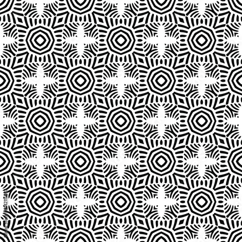 floral seamless pattern background.Geometric ornament for wallpapers and backgrounds. Black and white pattern. 