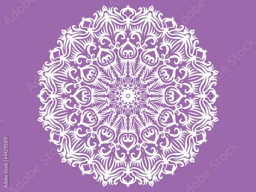 Mandala Logo design, Abstract Luxury Flower mandala ornament creative work. Hand drawing illustration. Digital art illustration © Yuliia Art