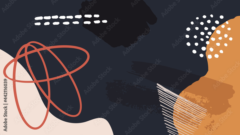 Fototapeta premium Elegant abstract trendy universal background templates. Minimalist aesthetic. Abstract background with hand drawn textures, memphis style