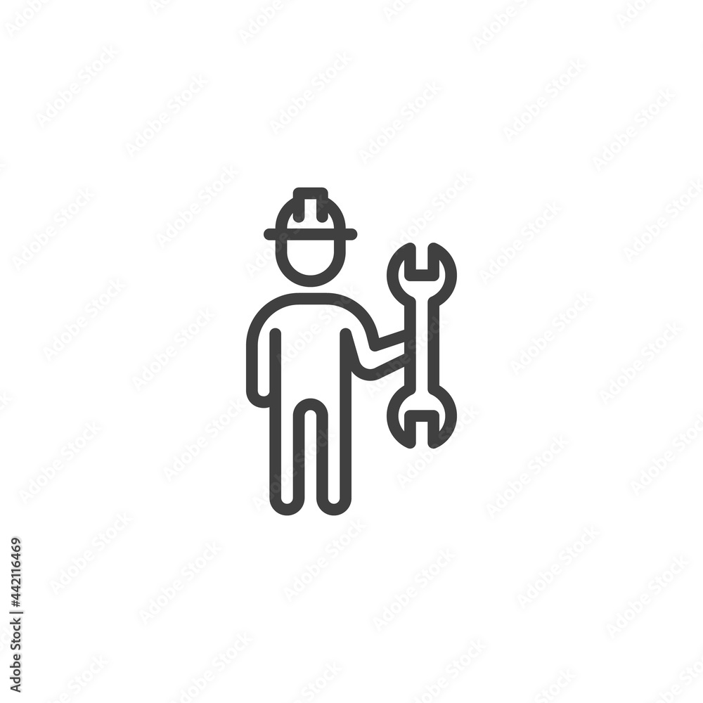 Repairman service line icon